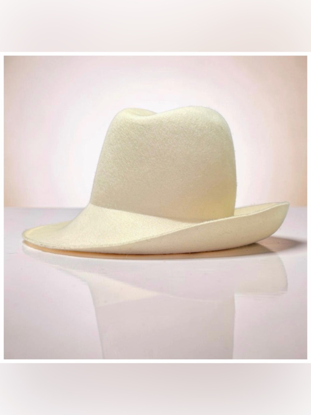 Vintage Madcaps Paris Ivory Wool Felt Fedora | Wide Brim | Western Style Hat